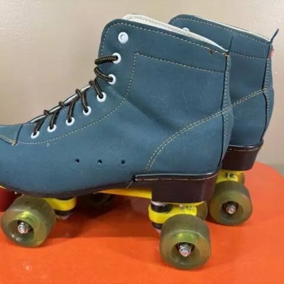 Roller Skates Blue Suede Cowhide High-top Unisex Classic US11M/US13W - Picture 2 of 7